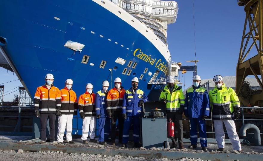 Carnival Celebration Floated Out, Marking Major Construction Milestone
